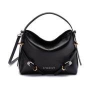 Zwarte Leren Schoudertas met Logo Givenchy , Black , Dames