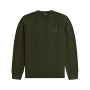 Groene Sweatshirt voor Mannen Aw24 Fred Perry , Green , Heren