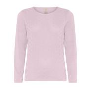 Feminine O-Neck Pullover Blouse Rose Skovhuus , Pink , Dames