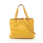 Pre-owned Leather handbags Miu Miu Pre-owned , Yellow , Dames