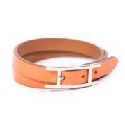 Pre-owned Leather bracelets Hermès Vintage , Orange , Dames