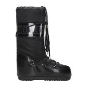 Zwarte Waterdichte Nylon Winterlaarzen Moon Boot , Black , Dames