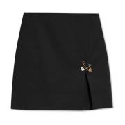 Korte rok met decoratieve spelden Versace , Black , Dames