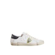 Leren en Suède Sneakers met Zilveren Details Philippe Model , White , ...