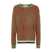 Rode Wollen Blend Jacquard Sweater Vivienne Westwood , Red , Heren