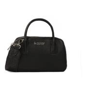 Zwarte kleine handtas met band en handvatten Kazar , Black , Dames