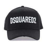 Contrasterende Geborduurde Baseballpet Dsquared2 , Black , Heren