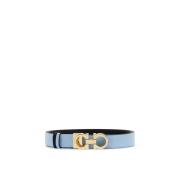 Omkeerbare leren riem met Gancini gesp Salvatore Ferragamo , Black , D...