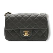 Pre-owned Leather chanel-bags Chanel Vintage , Gray , Dames