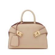 Mini Stenen Handtas Salvatore Ferragamo , Brown , Dames