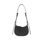 Zwarte Half Moon Baby Tas Pinko , Black , Dames