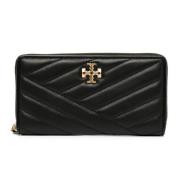 Zwarte Chevron Rits Portemonnee Tory Burch , Black , Dames