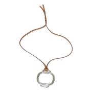 Pre-owned Leather necklaces Hermès Vintage , Gray , Dames