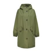 Waterdichte Olivine Jas Rits Logo Barbour , Green , Dames