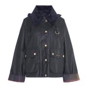 Zwarte Reighton Wax Jas Barbour , Black , Dames