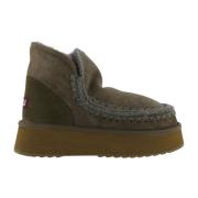 Mini Eskimo Platform Boot Mou , Green , Dames