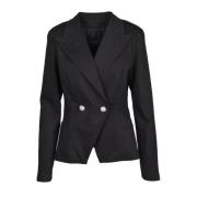 Zwarte Blazer met Reverskraag Pinko , Black , Dames