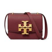 Bordeaux Gehamerd Leren Schoudertas Tory Burch , Red , Dames