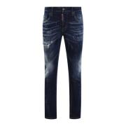 Blauwe 5-Pocket Herenbroek Dsquared2 , Blue , Heren