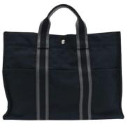 Pre-owned Canvas handbags Hermès Vintage , Black , Dames