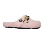 Faux Fur Slip-On Mules Love Moschino , Pink , Dames