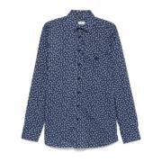 Navy Blauw Kasjmier Motief Overhemd Etro , Blue , Heren