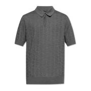 Zijden polo met monogram Dolce & Gabbana , Gray , Heren