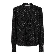 Shirt met Lurex Hart en Ruches Co'Couture , Black , Dames