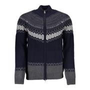 Blauwe Cardigan met Rits en Lange Mouwen Gant , Blue , Dames