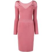 Pre-owned Linen dresses Alaïa Pre-owned , Pink , Dames