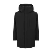 Zwarte parka met capuchon en lange mouwen Aspesi , Black , Dames