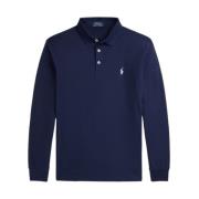 Aangepaste Slim FIT Stretch Mesh Polo Shirt Marine Ralph Lauren , Blue...