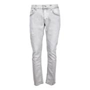 Katoen Elastaan Jeans Dondup , White , Heren