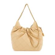 Gewatteerde Leren Mini Tas met Gerimpelde Rand Tory Burch , Beige , Da...