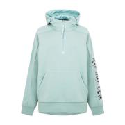 Reflecterende Logo Hoodie Aqua Groen Moncler , Green , Dames