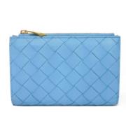 Pre-owned Leather wallets Bottega Veneta Vintage , Blue , Dames