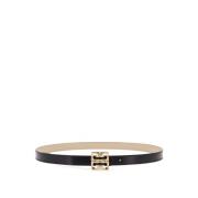 Reversibele lederen riem met metalen logo Givenchy , Black , Dames