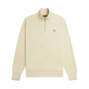 Schoorsteen Hals Half-Zip Sweater Fred Perry , Beige , Heren