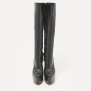 Pre-owned Leather boots Christian Louboutin Pre-owned , Black , Dames