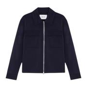 Hybride Navy Blauwe Jas met Rits Nn07 , Blue , Heren