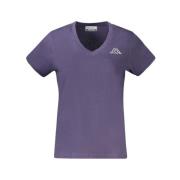 Blauwe Katoenen Tops T-Shirt Kappa , Blue , Dames