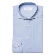 Stretch Slim Fit Microprint Overhemd Eton , Blue , Heren