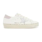 Metallic Ster Leren Sneakers Golden Goose , White , Dames