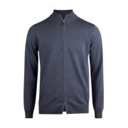 Blauwe Merinowollen Zip-vest Stenströms , Blue , Heren