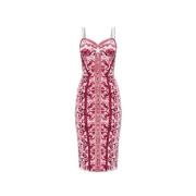 Jurk met Majolica-print Dolce & Gabbana , Pink , Dames