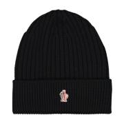 Zwarte Wol Grenoble Beanie Moncler , Black , Heren