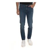 Snijdende Denim Jeans met tegeldruk Roy Roger's , Blue , Heren