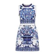 Majolica print jurk Dolce & Gabbana , Blue , Dames