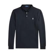 Custom Slim Fit Stretch Mesh Polo Shirt Ralph Lauren , Black , Heren