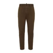 Bruine Katoenen Tapered Leg Broek Dsquared2 , Brown , Heren